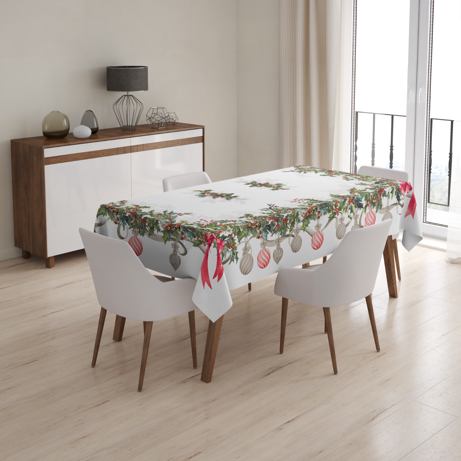Tovaglia natalizia in cotone ELODIE - 145x220 cm - Clodette